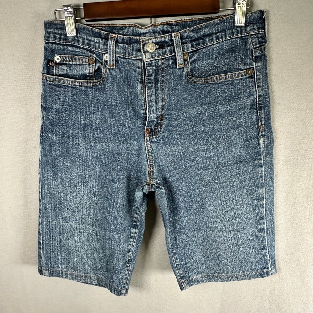 VTG Polo Jeans Co. Women's 6 Blue Denim Shorts Y2K Academia